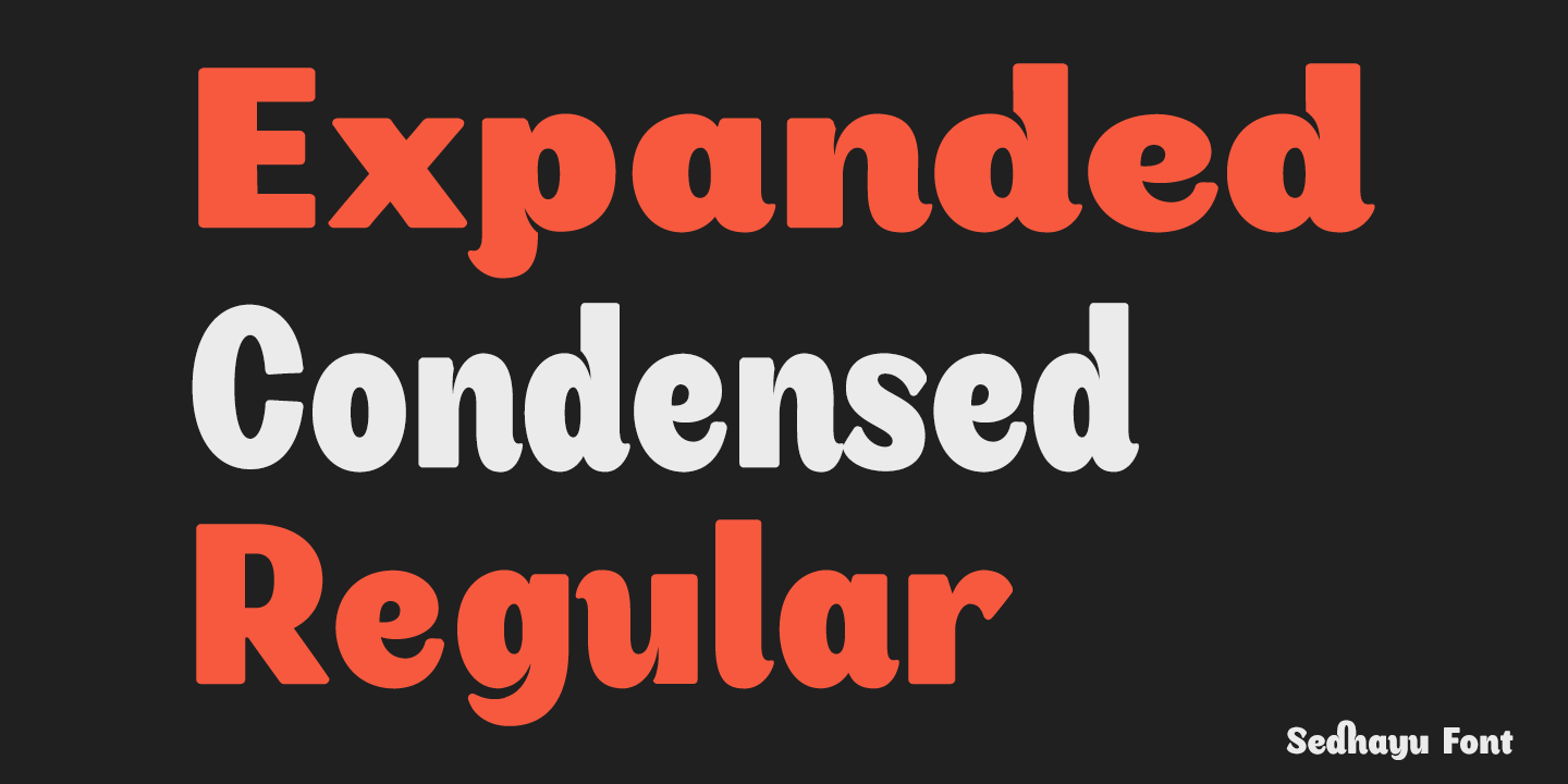 Sedhayu Italic Expanded Font preview